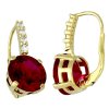 Luxusní zlaté náušnice rubín a zirkony