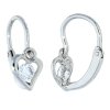 Stříbrné náušnice pro miminka srdce se zirkony