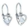 Stříbrné náušnice pro miminka srdce se zirkony