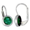 Náušnice bílé zlato kulatý smaragd