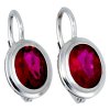 Náušnice z bílého zlata broušený rubín