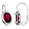 Náušnice z bílého zlata broušený rubín