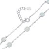 Řetízkový stříbrný náramek s bílým opálem