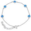Řetízkový stříbrný náramek s modrým opálem