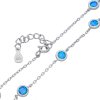 Řetízkový stříbrný náramek s modrým opálem