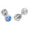 Stříbrné náušnice pecky akvamarín 4mm