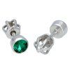 Stříbrné náušnice pecky zelené 4mm