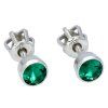Stříbrné náušnice pecky zelené 4mm