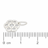 057 silver flower charm on printed ruler