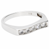 091 polished silver ring with gemstones