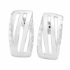 083 polished silver hoop earrings with texture