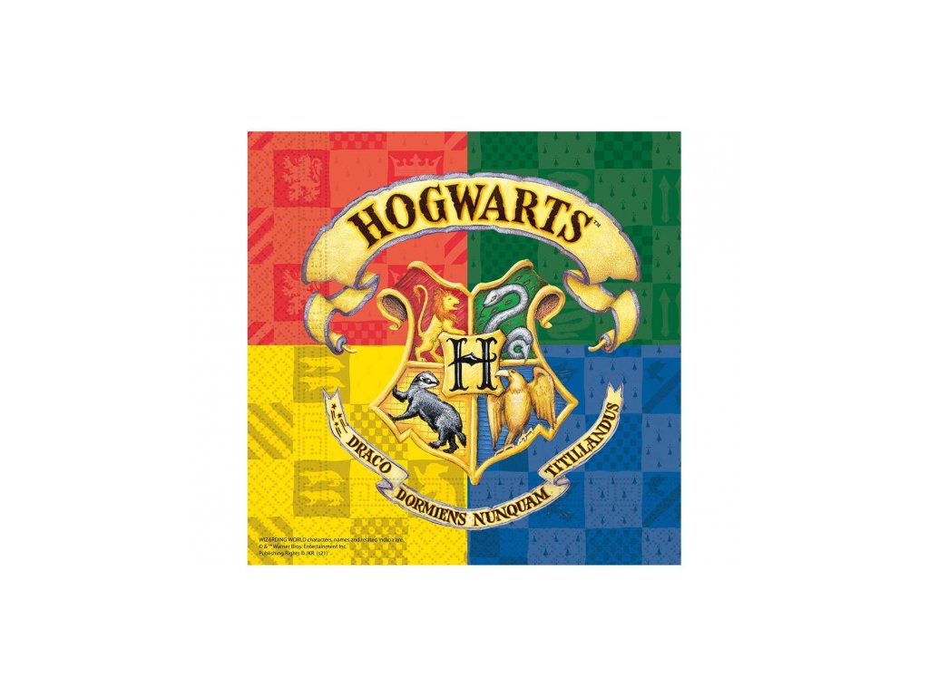 Papírové ubrousky Hogwarts Houses Harry Potter - 20 ks