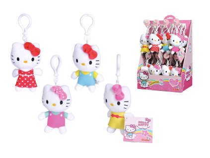 Plyšová klíčenka Hello Kitty, 10 cm, 4 druhy, DP24