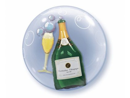 Fóliový balón 21" - Šampaňské se sklenicí