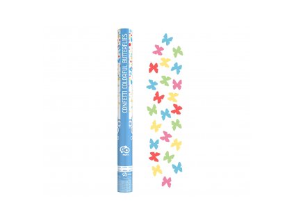 Vystřelovací konfety - Beautiful Moment - papírové motýli barevné - 60 cm