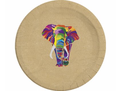 Papírové talíře Elephant - 8 ks / 23 cm