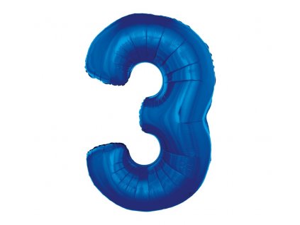 Fóliový balón číslo 3 - modrá - 92 cm