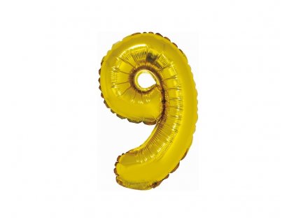 Fóliový balón číslo 9 - zlatá - 70 cm