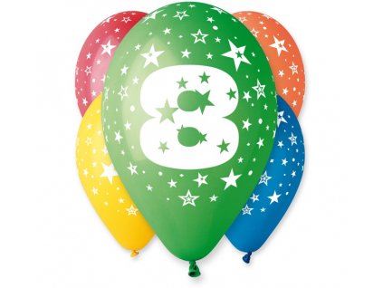 Latexové balóny číslo 8 mix barev - na helium - 5 ks