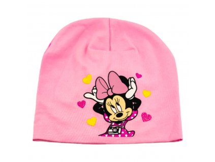 Dívčí bavlněná čepice "Minnie Mouse" - světle růžová