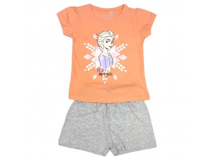Dívčí bavlněné pyžamo "Ledové království" - oranžová