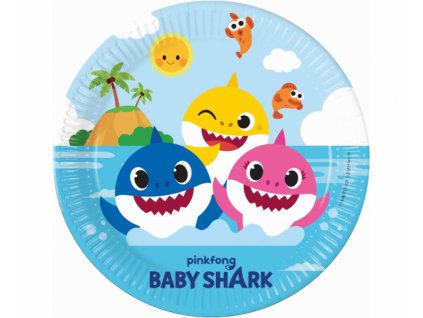 Papírové talíře Baby Shark - 8 ks / 23 cm