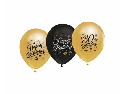 Latexové balóny Happy Birthday 30 - 5 ks