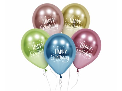 Latexové balóny Happy Birthday - 5 ks