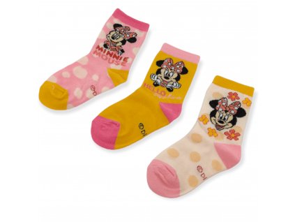 Dívčí vysoké ponožky Sunshine Minnie Mouse - 3 ks