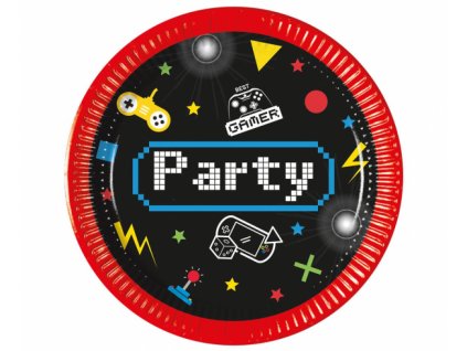 Papírové talíře Gaming Party - 8 ks / 20 cm