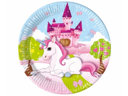 Papírové talíře Magical Unicorn - 8 ks / 20 cm