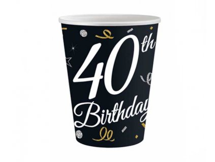 Papírové kelímky 40th Birthday - 6 ks / 200 ml