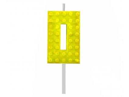 Dortová svíčka LEGO číslo 0 - žlutá