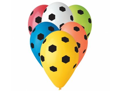 Latexové balóny PREMIUM "Fotbal" - na helium - 5 ks