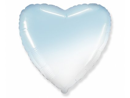 Fóliový balón 32" - Srdce bílo-modré