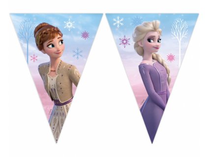 Vlajky na párty Ledové království Anna a Elsa - 230 cm