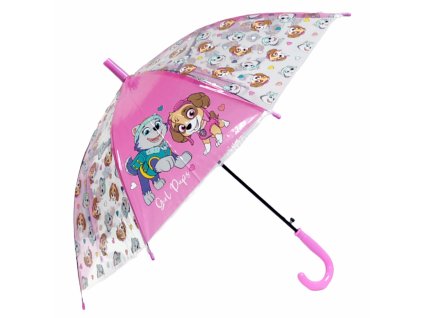 Automatický transparentní deštník Girl pups Tlapková Patrola