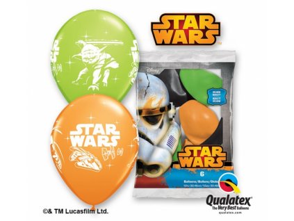 Latexové balóny Star Wars Darth Vader & Yoda - 6 ks