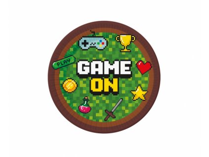 Papírové talíře Game On - 6 ks / 18 cm