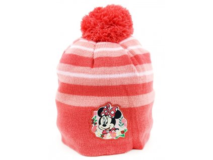 Dívčí čepice s bambulí "Minnie mouse" - červená