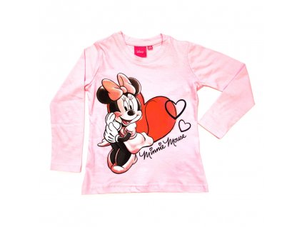 Dívčí tričko s dlouhým rukávem "Minnie Mouse" -  růžová