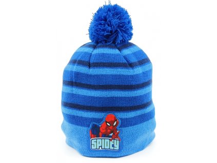 Chlapecká čepice s bambulí "Spider-man" - světle modrá