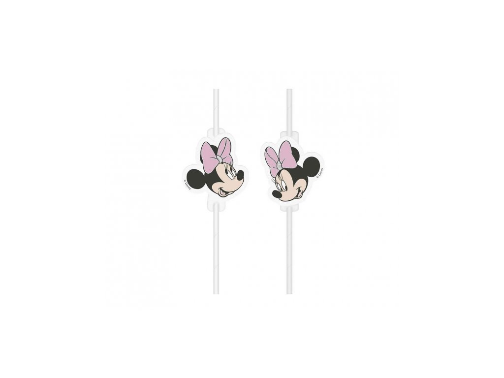 Papierové slamky Minnie Mouse - 4 ks