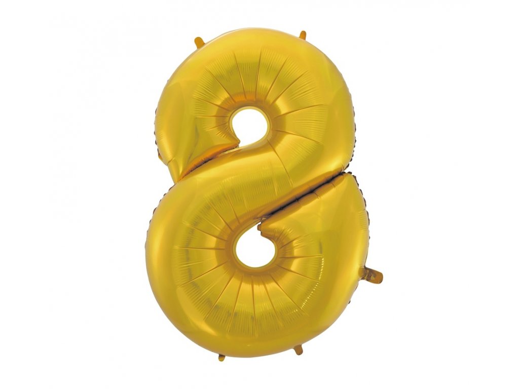 Fóliový balón číslo 8 - zlatá matná - 92 cm