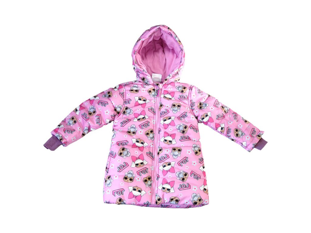 Dievčenská zimná bunda "LOL" - ružová