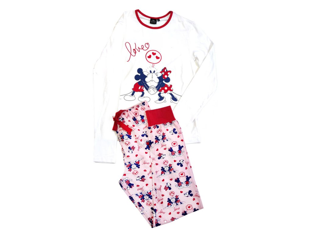 Dámske bavlnené pyžamo "Minnie mouse" - biela | Goldsun.sk