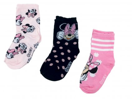Dievčenské vysoké ponožky Smile Minnie Mouse - 3 ks