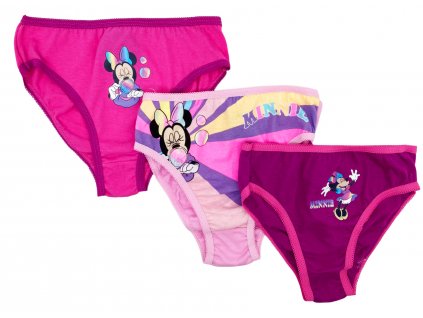 Dievčenské nohavičky Rainbow Minnie Mouse - 3 ks