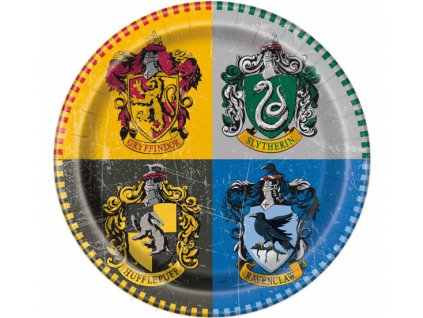 Papierové taniere Harry Potter Fakulty Rokfortu - 8 ks / 23 cm