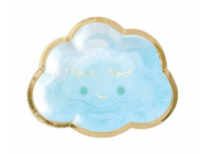 Papierové taniere Blue cloud - 8 ks / 17 cm